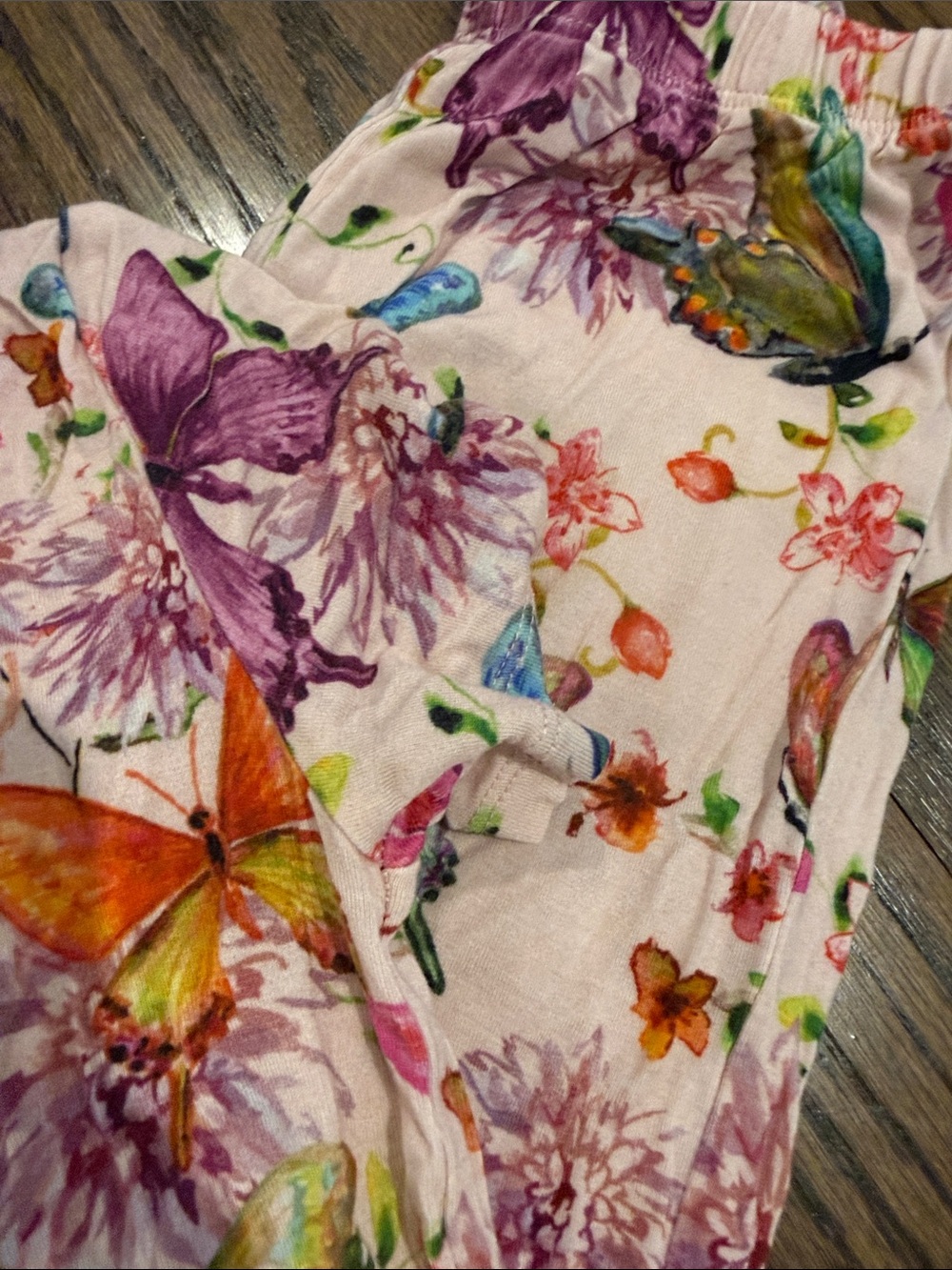 Posh Peanut Pink Butterfly Floral Kids Pajama Set - Picture 4 of 4